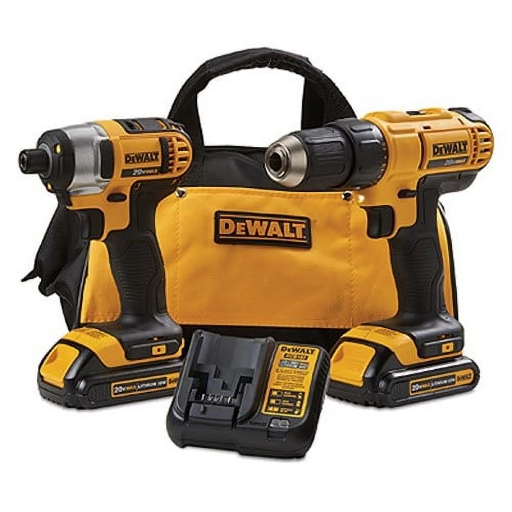 DEWALT DCK240C2 20V MAX Akku-Bohrschrauber- und Schlagschrauber-Set (2025) mit (2) 1,3-Ah-Akkus, Ladegerät und Tasche