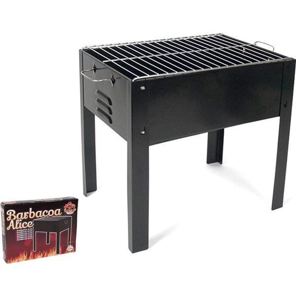 Grill mit Grillrost, Schwarz, 35 x 24 x 35 cm