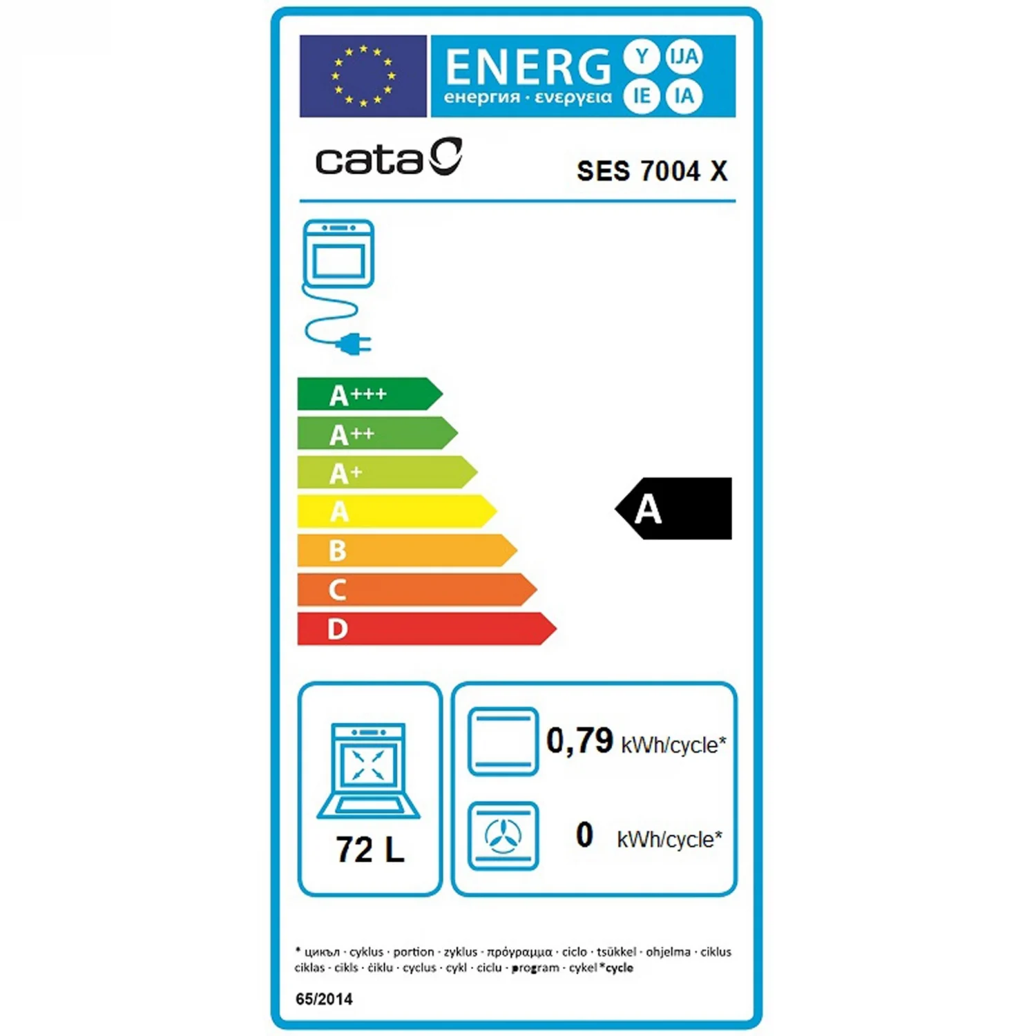 Cata A SES 7004 X Statischer Backofen