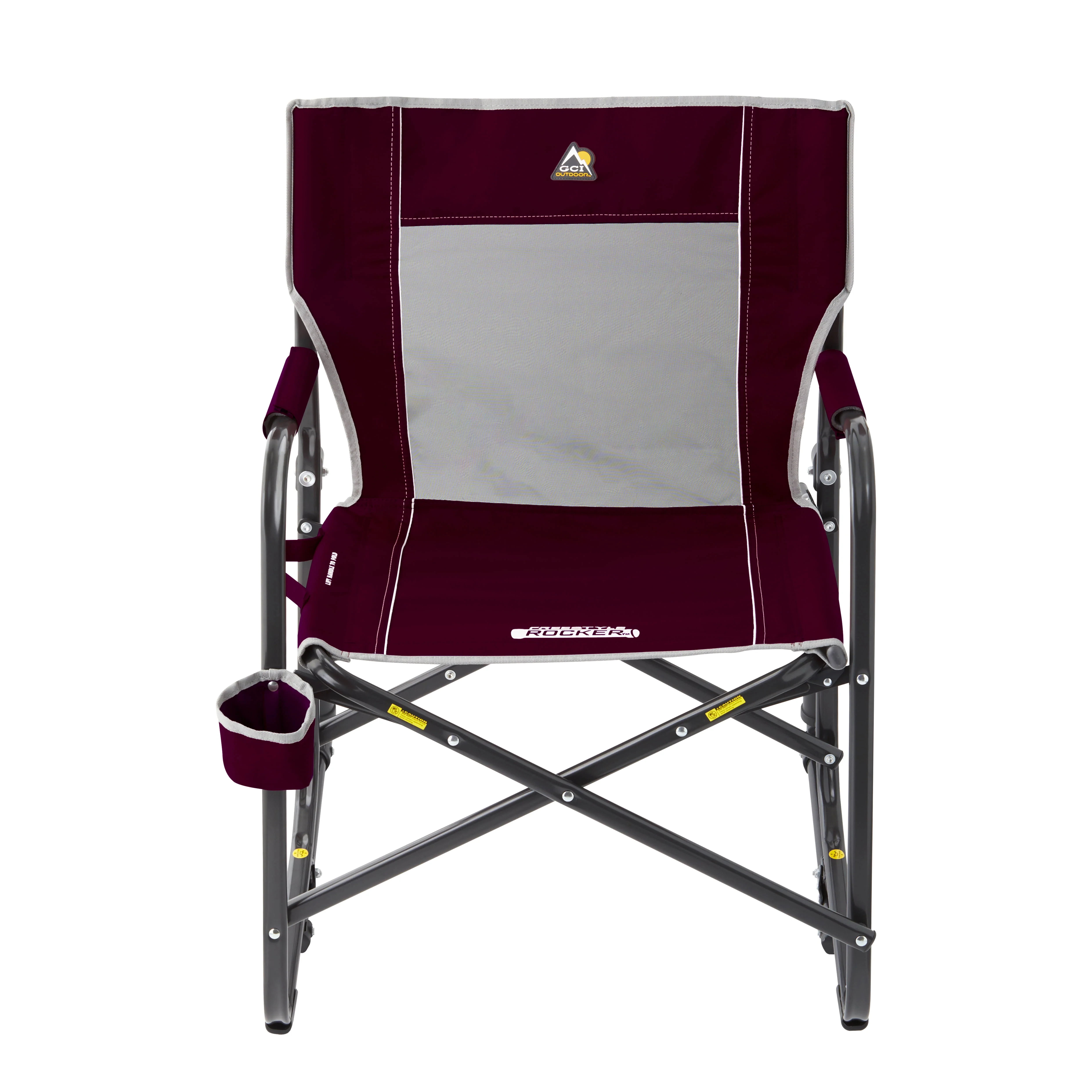 GCI Outdoor Freestyle Rocker Klapp-Campingstuhl, Modelljahr 2025. Farbe: Burgunderrot.