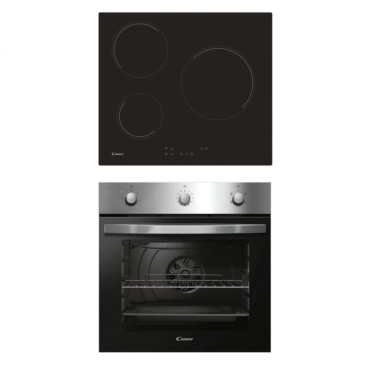 Candy PCI27XCH63CC4U2 Backofen, 2100 W, Klapptür, 5 Kochfunktionen, Energieeffizienzklasse A – Edelstahl mit Candy-Keramikkochfeld