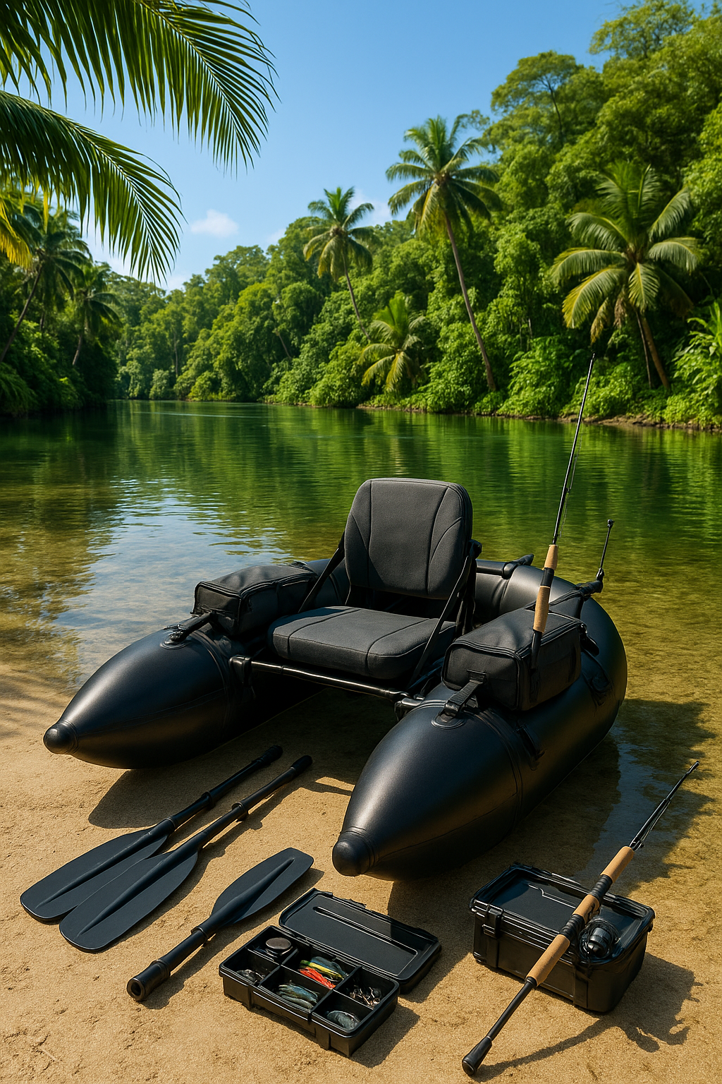 Bateau de pêche gonflable facile à monter, en PVC noir, pour la pêche en lac et en rivière, 230 x 130 x 60 cm mkXDwbw519Hg
