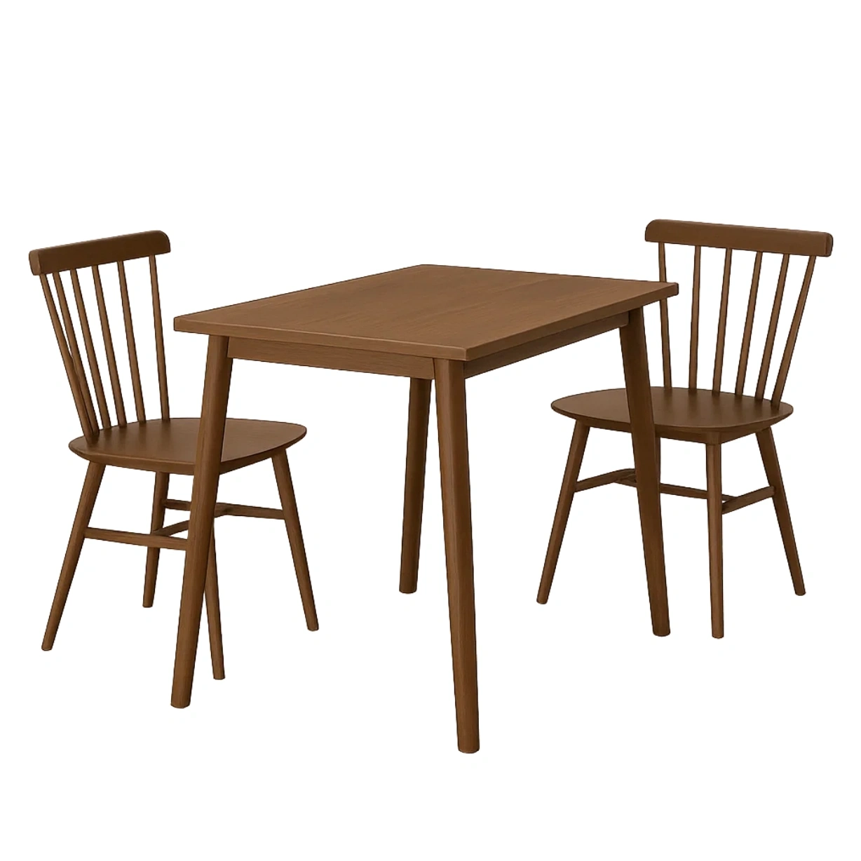 Ensemble repas 2 places, table rectangulaire en bois marron avec chaises, 80 x 40 x 75 cm, pour salle à manger ou cuisine - Vi5zgGd4xGgE