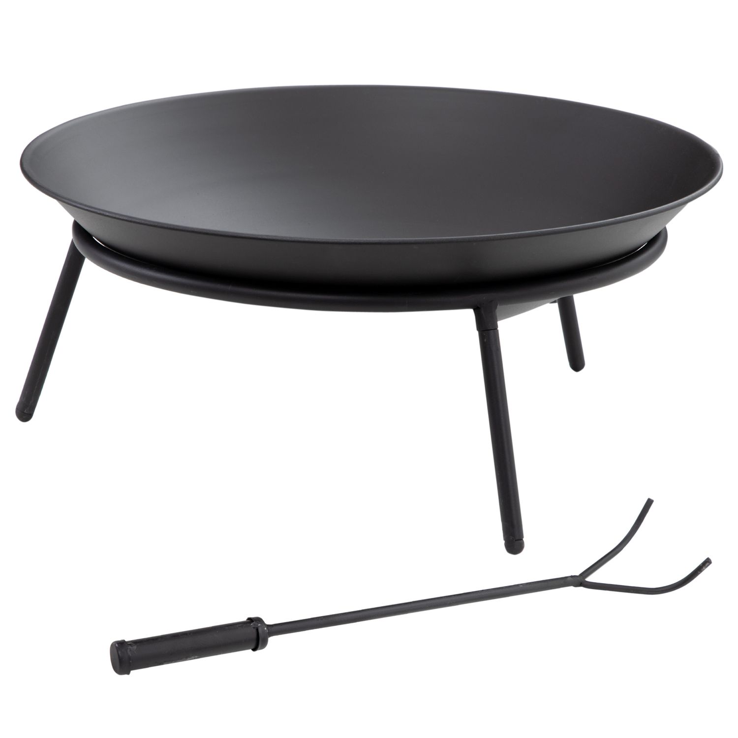 Metall-Feuerstelle für den Garten, Ø 47 x 21 cm – outsunny. Schwarz.