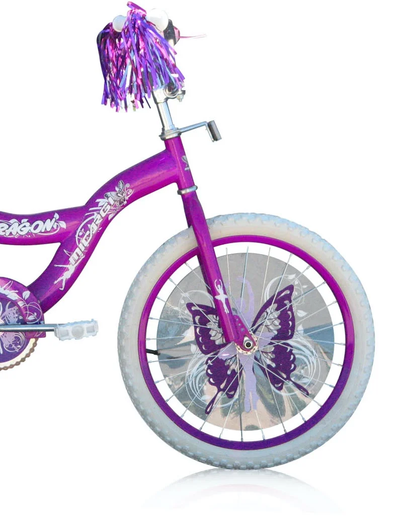 PlayWorld 20-Zoll-BMX-Rad mit S-Rahmen, Rücktrittbremse, einteiliger Kurbel, lila Felgen und weißen Reifen. Für Kinder (lila).