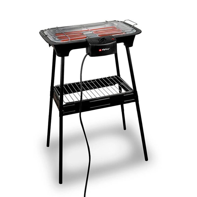 Alpina 2-in-1 Elektrogrill 2000 W Schwarz 60 x 43 x 35 cm