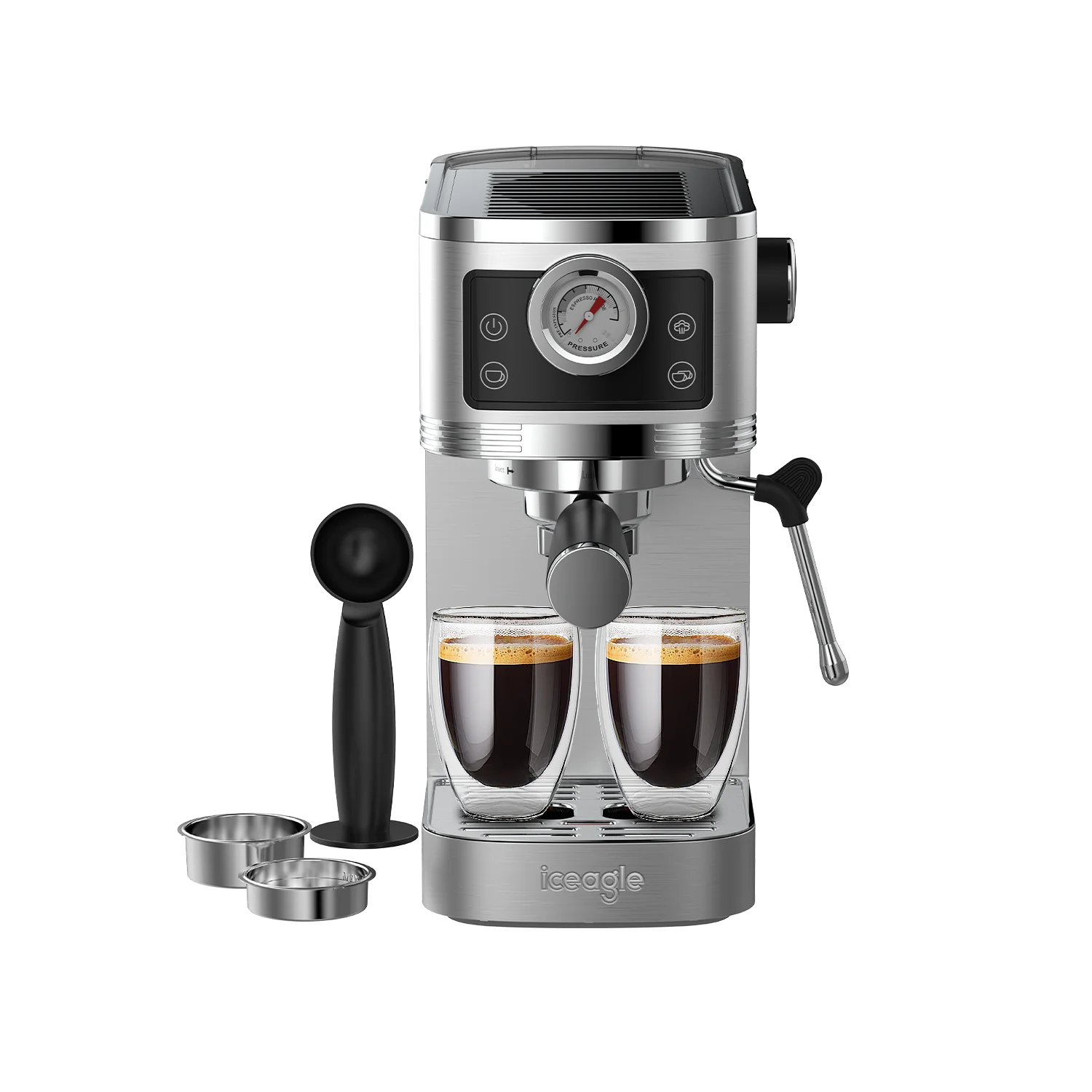 2025 Iceagle CM1660B Espressomaschine mit Dampfgarer – 1350 W