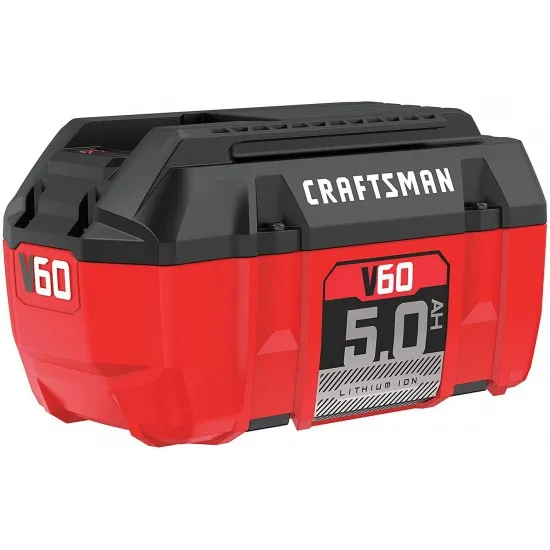 2025 CRAFTSMAN V60 5,0-Ah-Lithium-Ionen-Akku mit LED-Anzeige. Kein Memory-Effekt. 4 Jahre Garantie.