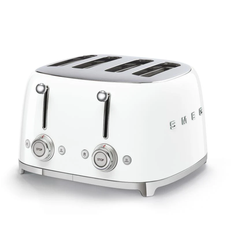 SMEG TSF03WHUK Retro-Toaster für 4 Scheiben, 50er-Jahre-Stil, Baujahr 2025 – Weiß