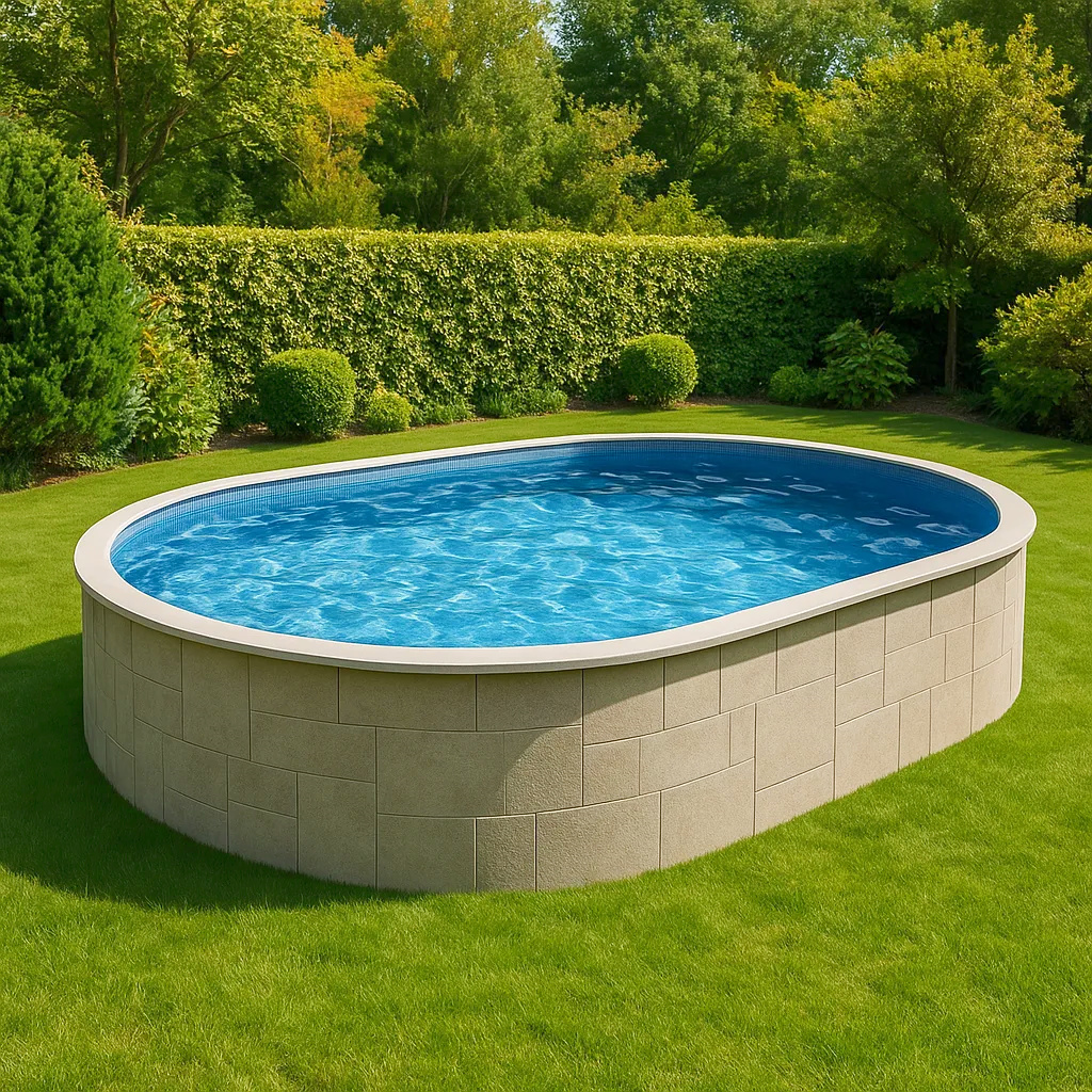 Ovales Rohrpoolbecken Oval Ja PVC- und Stahlrohrpoolbecken 488x305x107 cm aNFkBFK618Tx