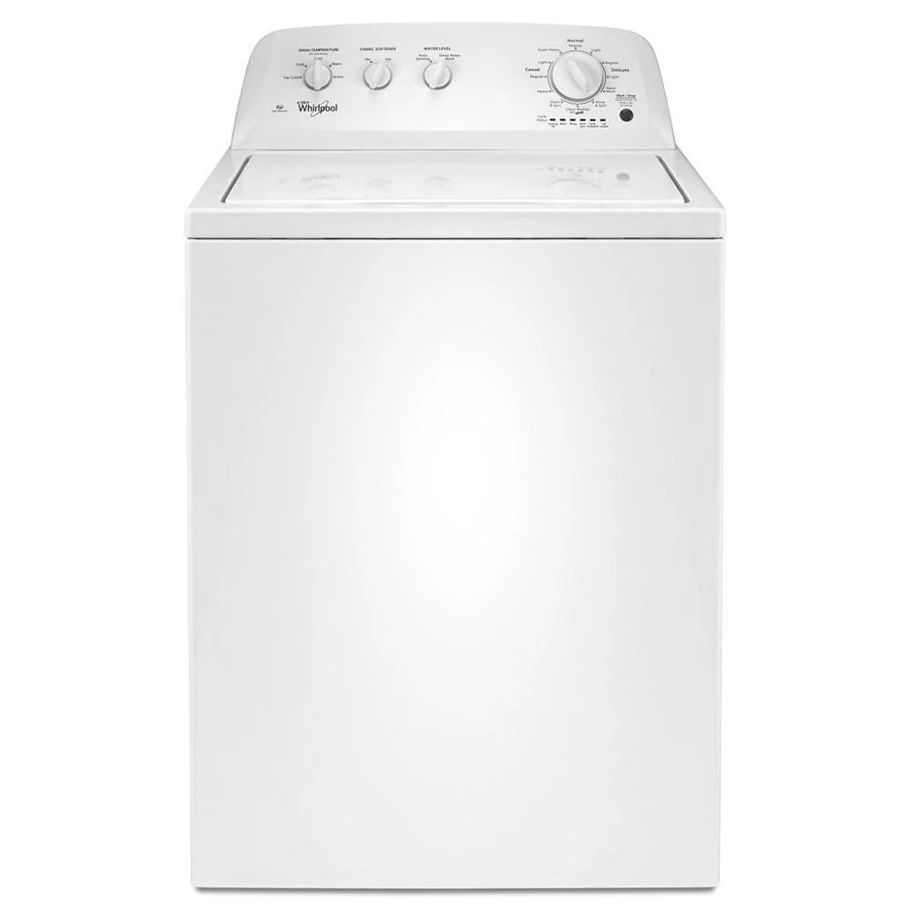 Whirlpool WTW4616FW (Modelljahr 2025) – 3,5 Kubikfuß (ca. 99 Liter) fassende Toplader-Waschmaschine mit Tiefenwasser-Waschprogramm