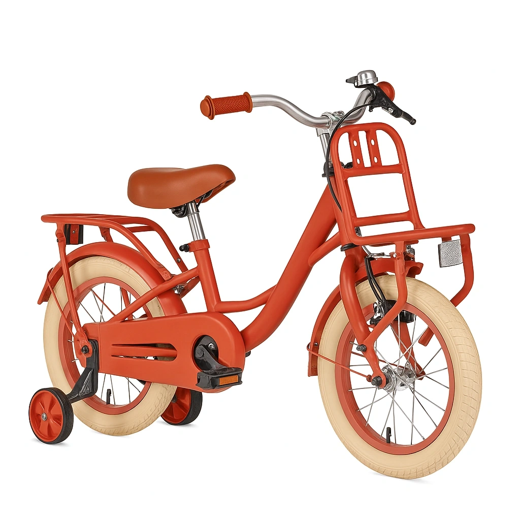 Orangefarbenes Kinderfahrrad mit 12-Zoll-Rädern und modernem Design - dXCICWiT95Hj