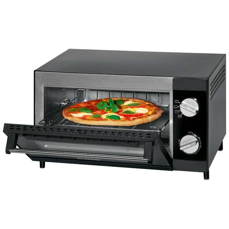 Bomann Mpo 2246 – Tischbackofen, speziell für Pizza, 12 l Garraum, 1000 W, Schwarz