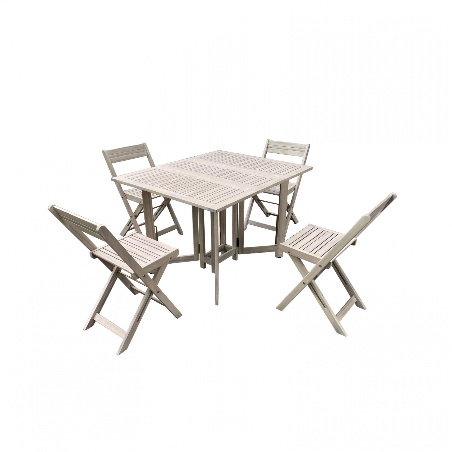 Balkon-Set (Tisch + 4 Stühle) aus Akazienholz, Korfu