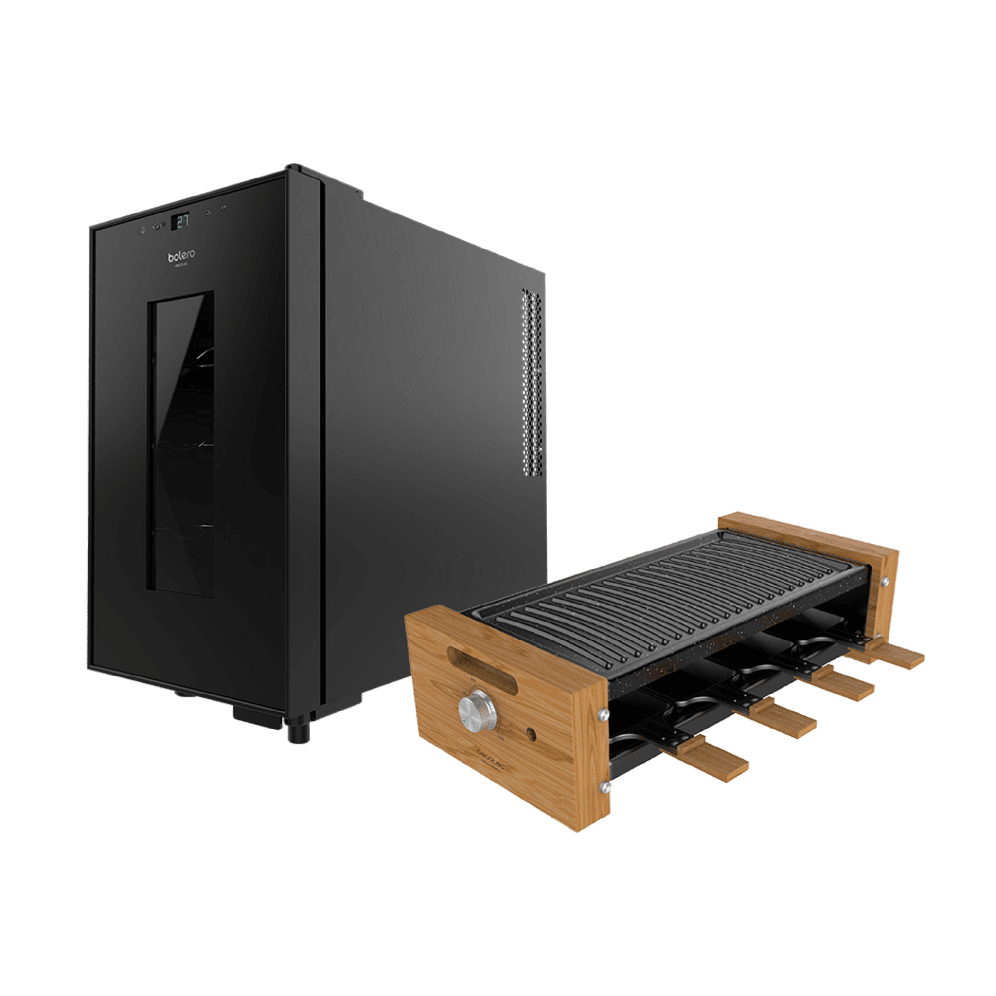 GrandSommelier 820 CoolCrystal + Cheese&Grill 8200 Wood Black Paket