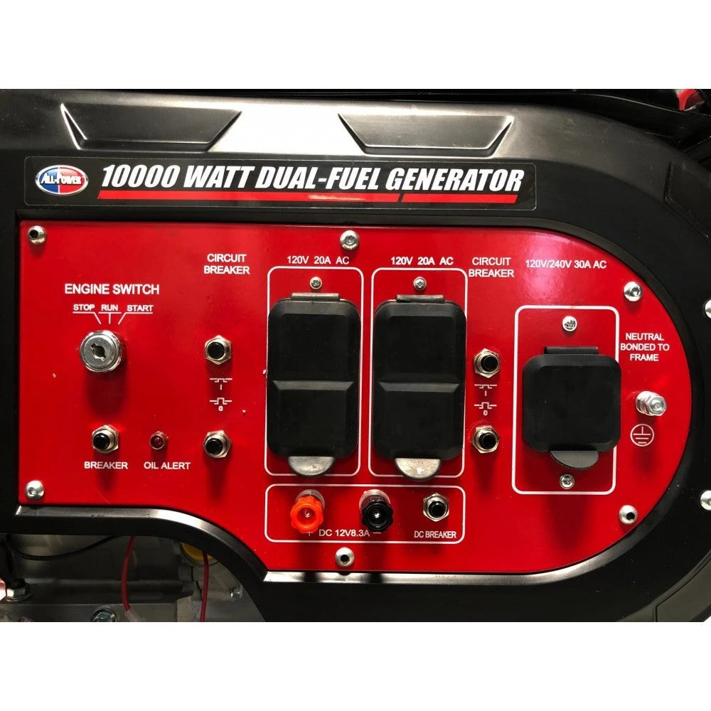2025 All Power 10000 Watt Dual Fuel Heavy Duty Tragbarer Generator G10000EGL / Propangas