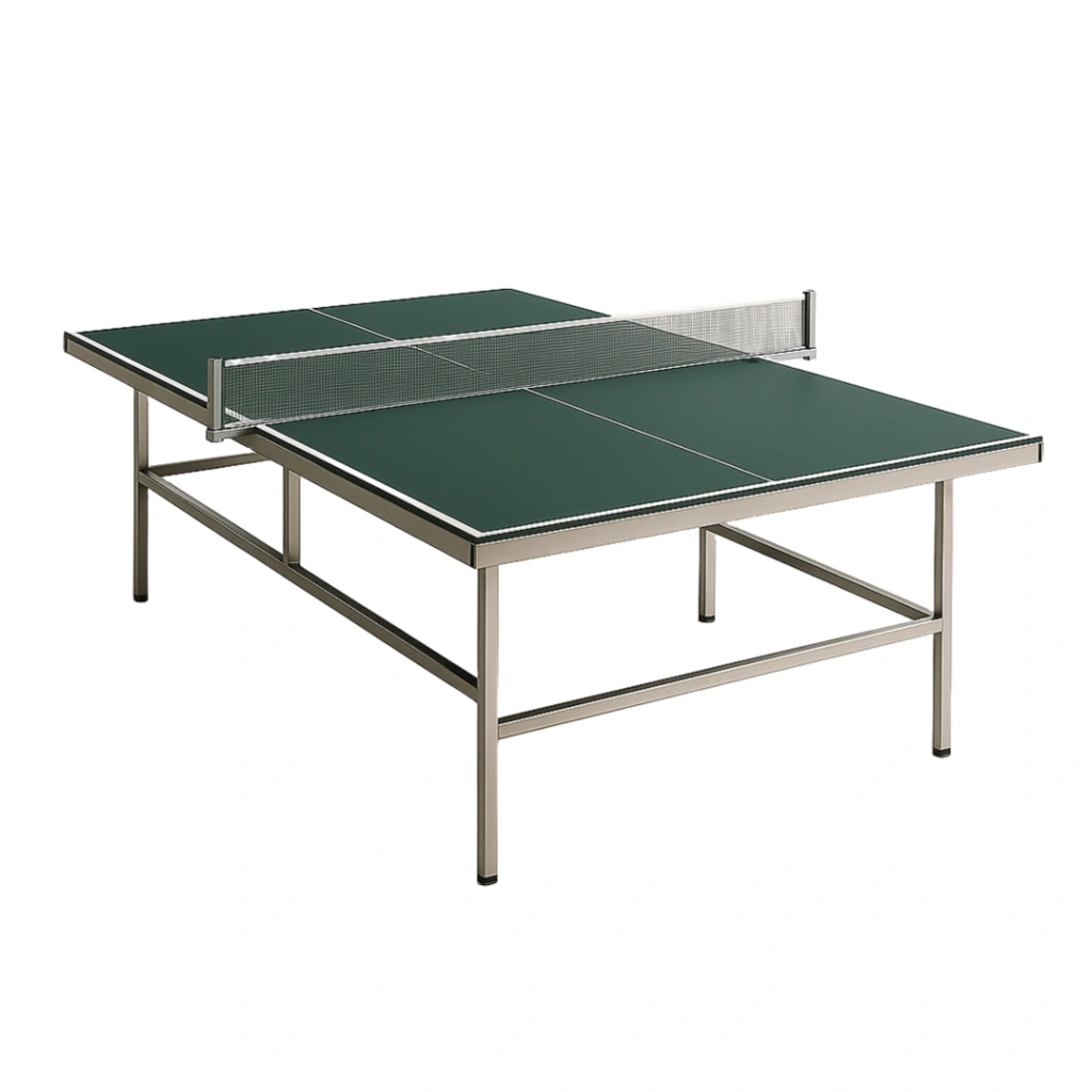 Table de ping-pong intérieure/extérieure en acier vert 274 x 152,5 x 76 cm