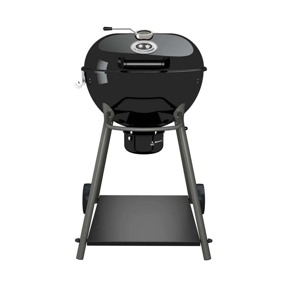 Outdoorchef KENSINGTON 570 C Holzkohlegrill (Modelljahr 2025) – Schiebe-Trichter-System für direkte/indirekte Hitze – Schwarz