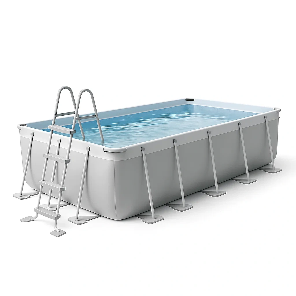 Piscine tubulaire rectangulaire 532 x 265 x 119 cm, blanche/bleue, avec filtre et échelle RsrBXVK189Eg