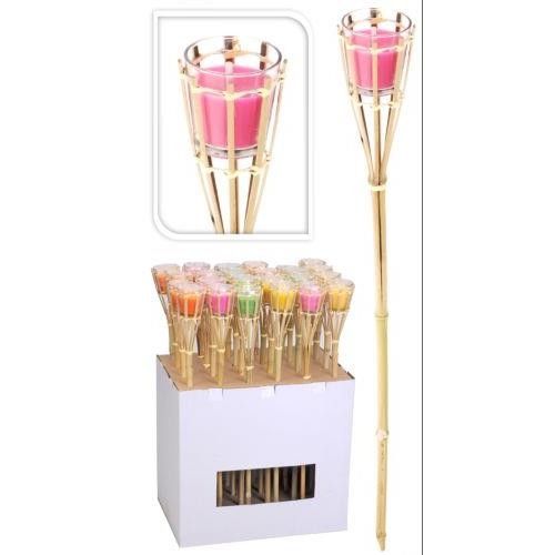 Bambusfackel mit Citronella-Kerze, 76 cm. 510