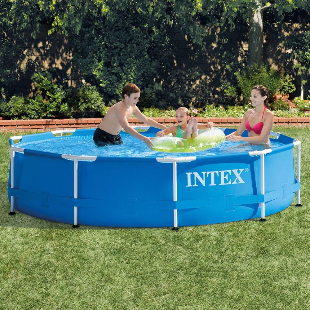 Intex 305x76cm Blauer runder PVC-Aufstellpool mit Filterpumpe