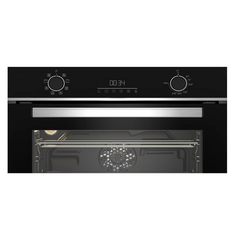 Beko BBCM13300XC Backofen, schwarzes Glas, 45 cm