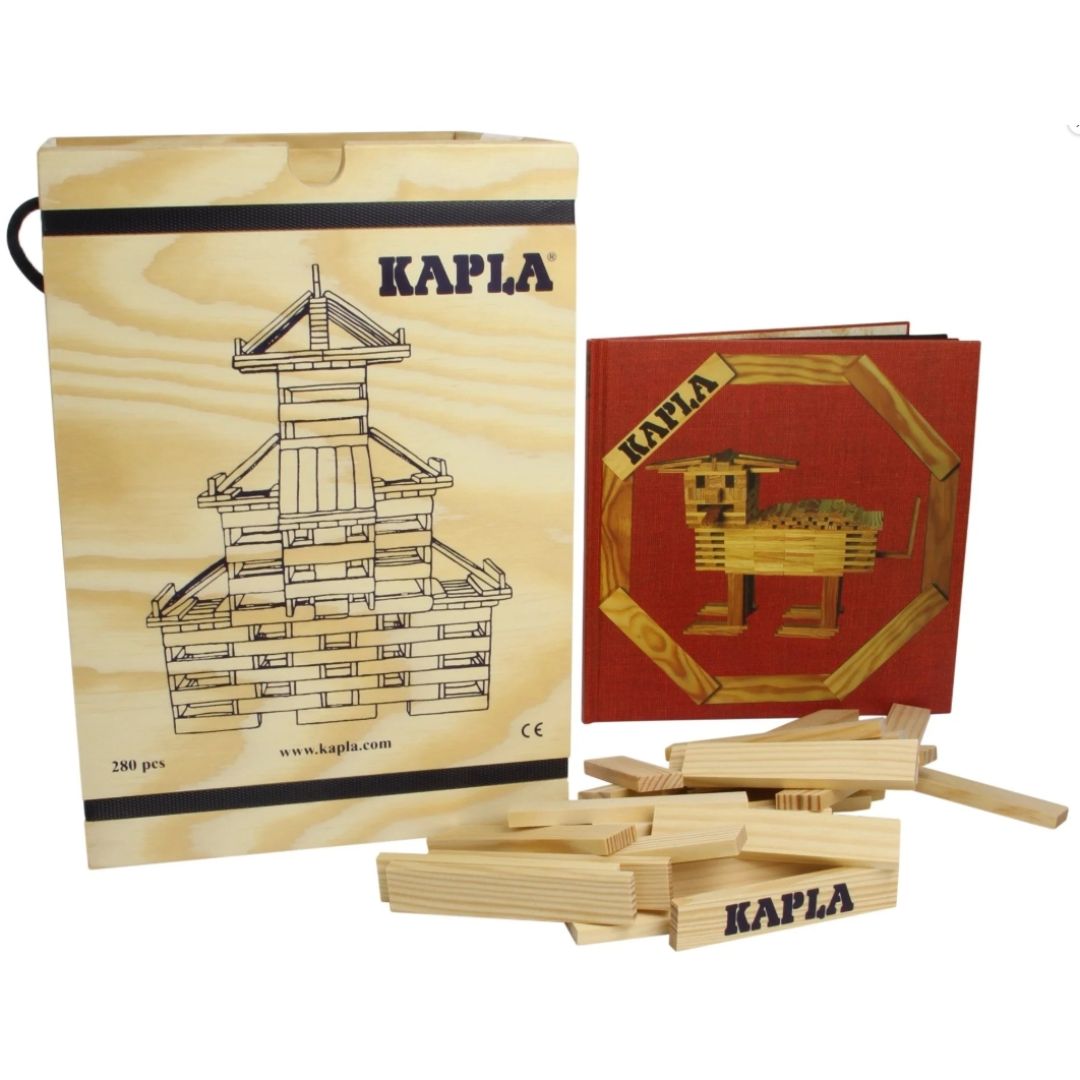 KAPLA 280-teiliges Bausteinset mit fortgeschrittenem Tier- und Architekturbuch
