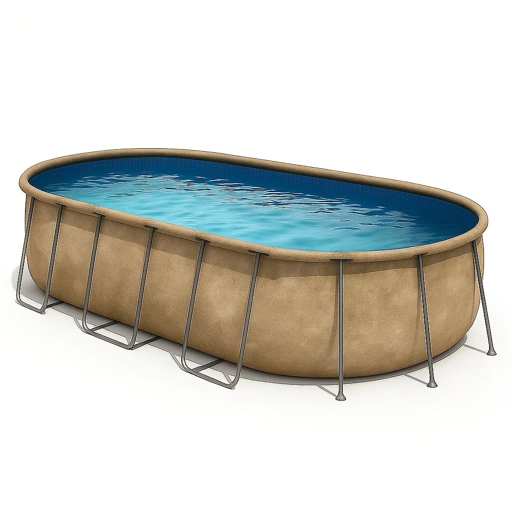 Ovaler, abnehmbarer Rohrpool mit Stahlrahmen 472x286x104 cm beige/blau hEvJMaK154kr