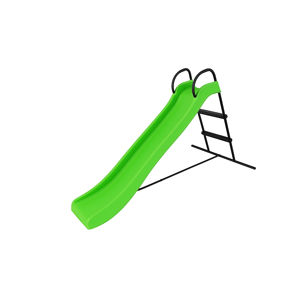 Toboggan vert pour enfants, structure métallique 180x80x120cm