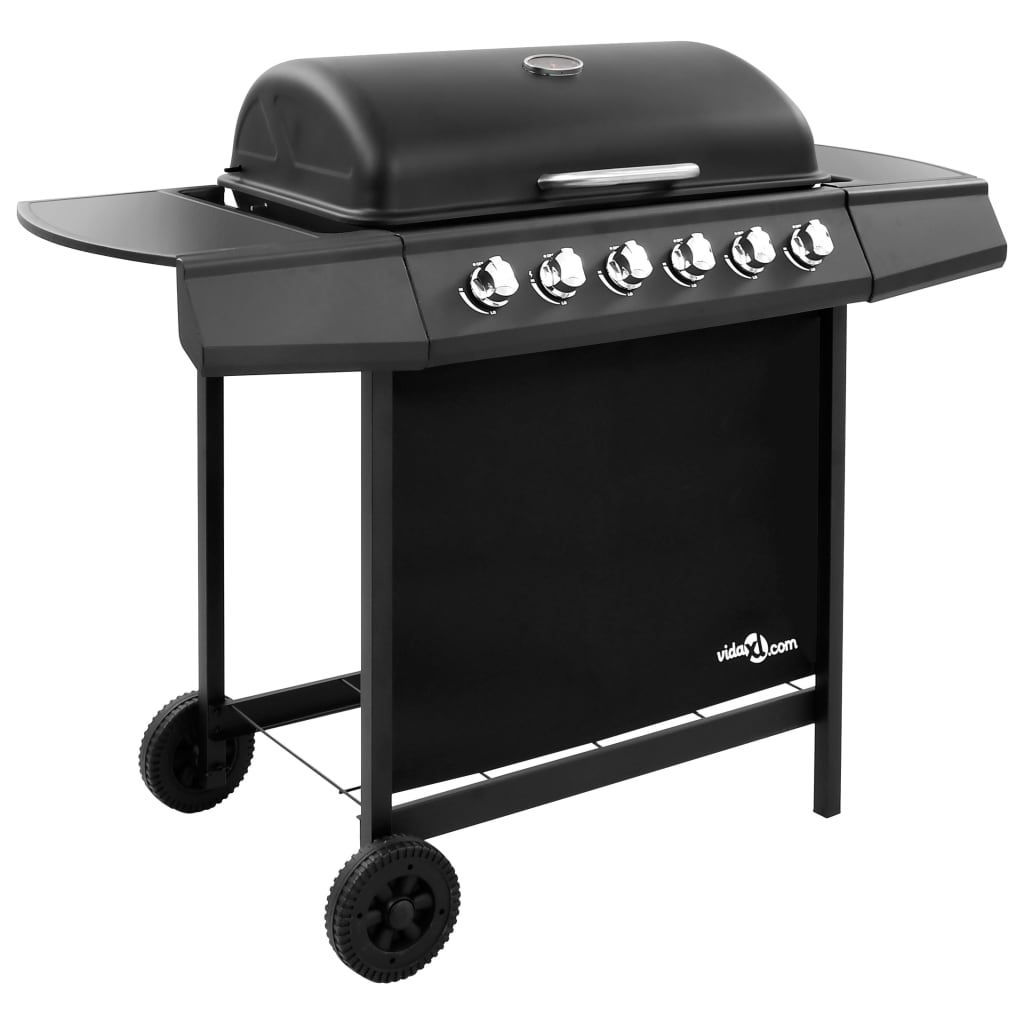 Vidaxl 6-Brenner-Gasgrill, Schwarz