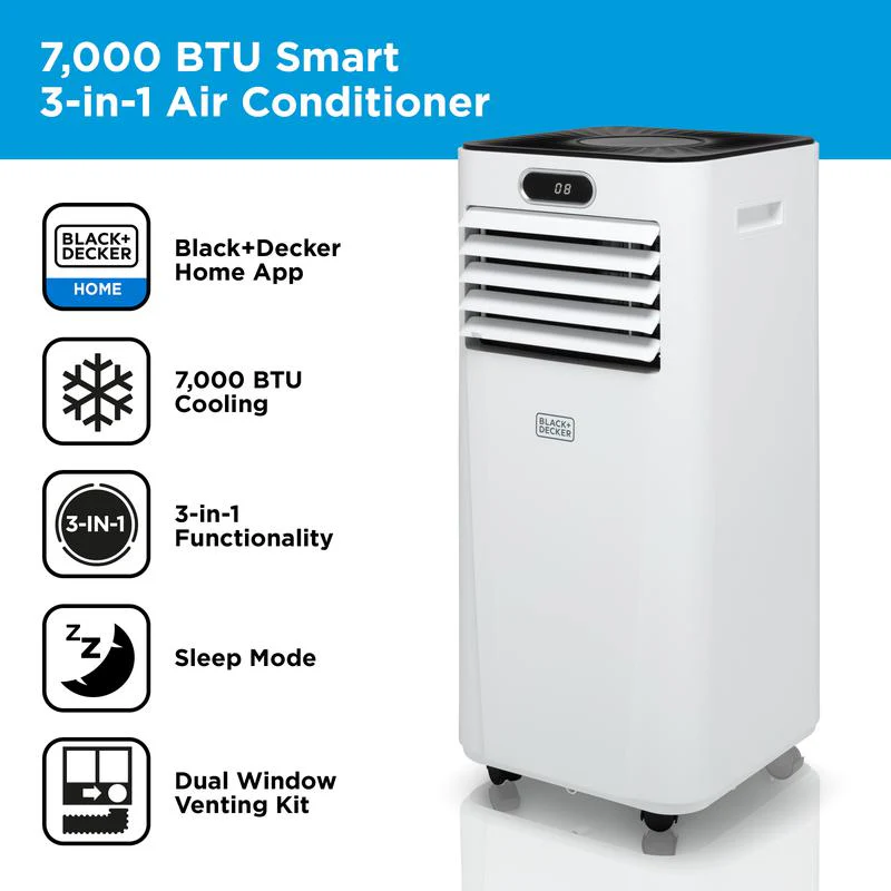 2025 Black+Decker BXAC40024GB 7000 BTU Smart Mobile Klimaanlage