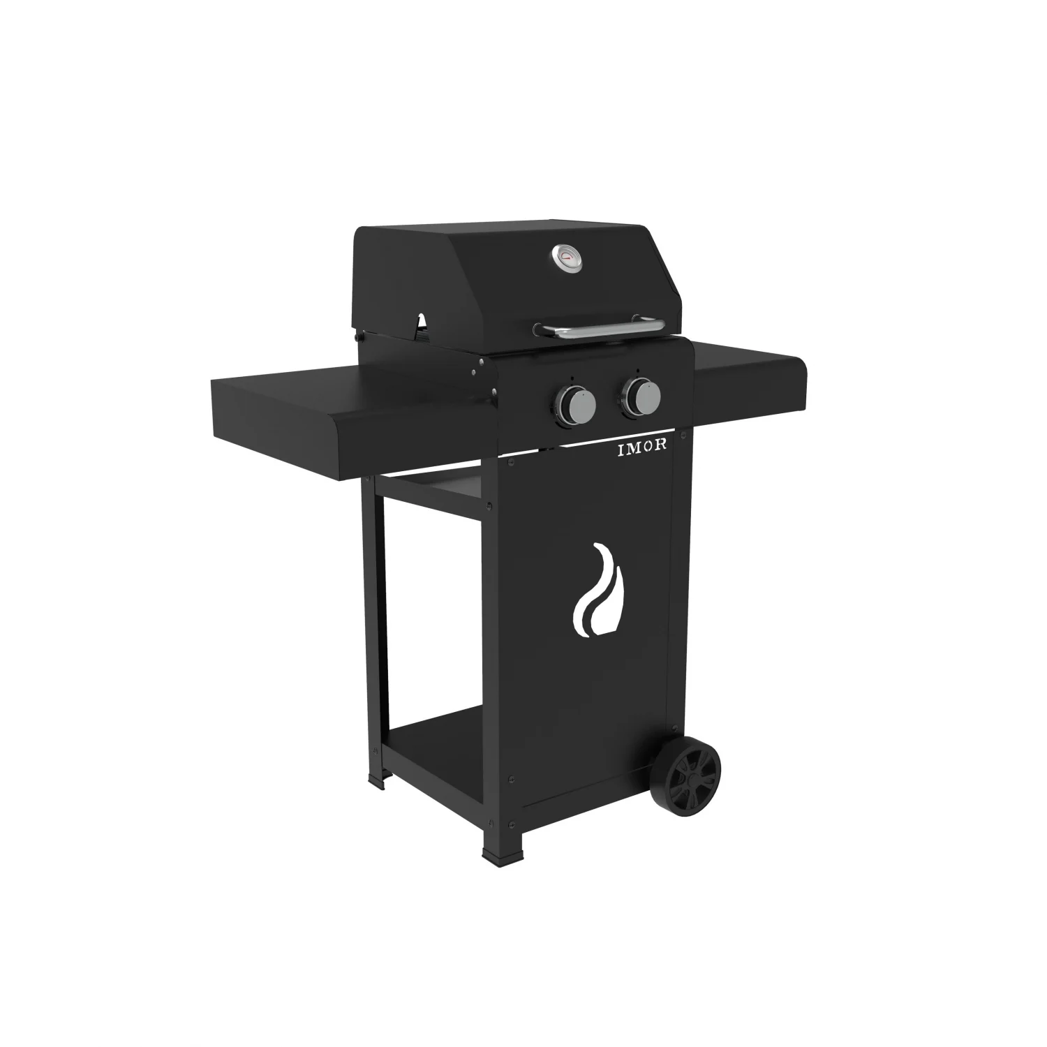 Pereda Stahlgrill mit 2 Brennern, Butan- und Propangasbetrieb, Lavastein-Nutzung