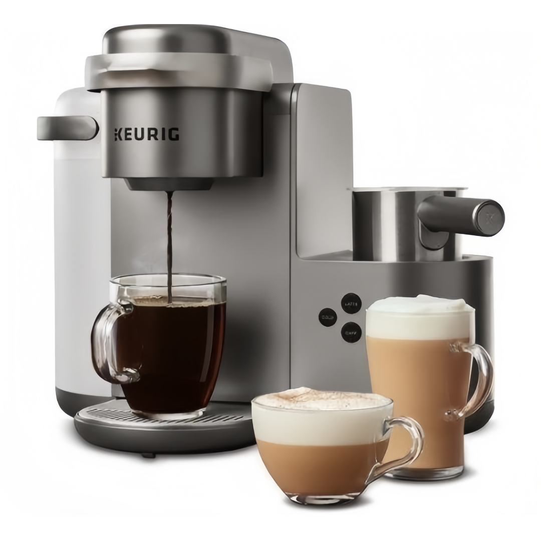 Keurig K-Cafe Einzelportions-Kaffeemaschine, Silber/Grau