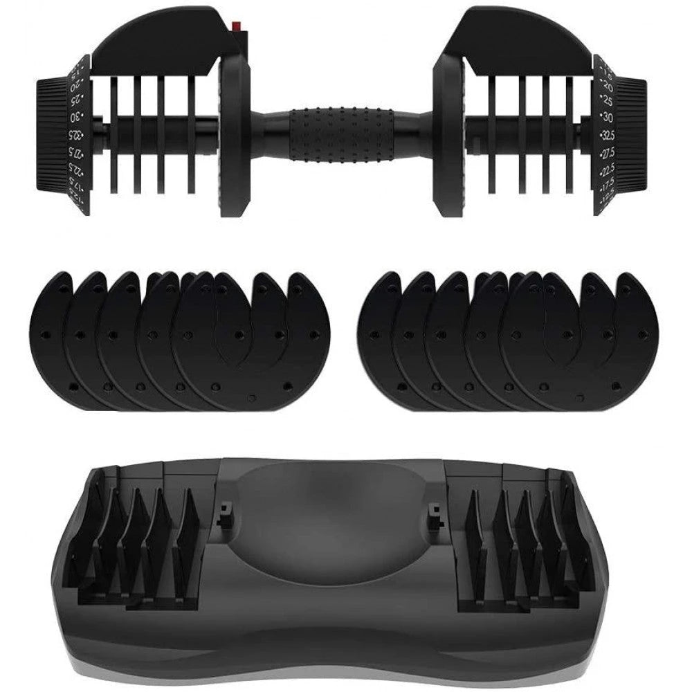 Ativafit Verstellbare Hantel mit Gewichtsregler, Griff und Gewichtsscheiben für das Heim-Fitnessstudio – Hinweis: Einzelgerät (71,5 lbs)