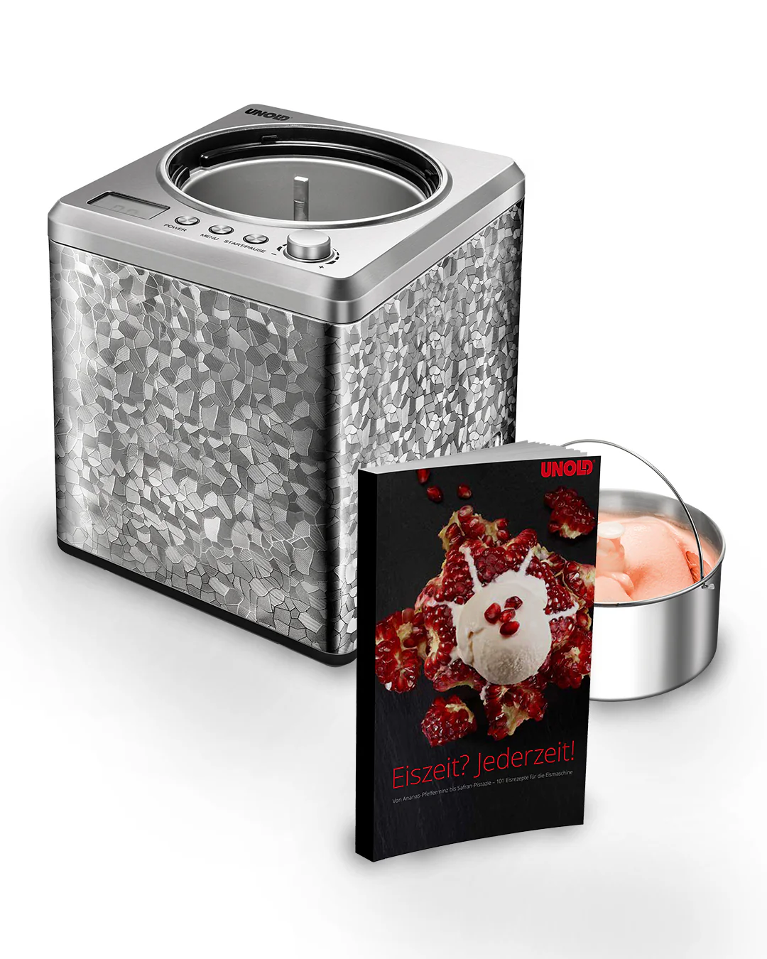 Professionelle Eismaschine 2L (Modelljahr 2025) mit Rezeptbuch