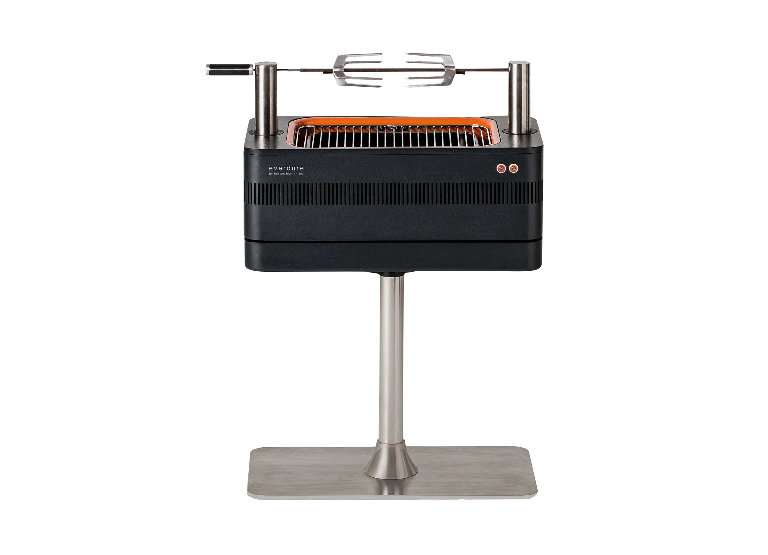2025 Holzkohlegrill mit elektrischer Zündung – 1400 W Fast Flame Ignition™ – Inklusive Drehspieß (15 kg) und Standfuß