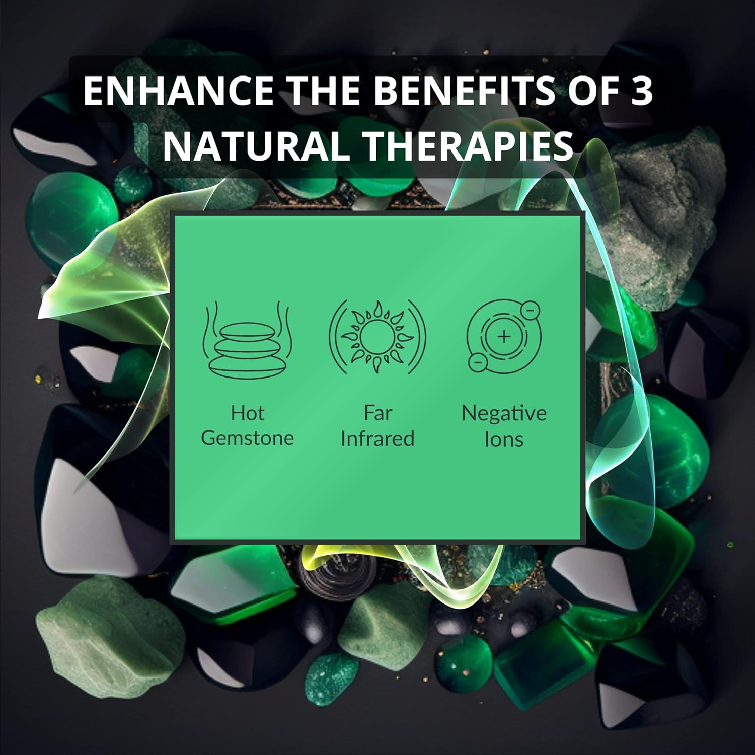 HealthyLine Ferninfrarot-Heizkissen – Jade- und Turmalin-Heißsteine ​​– Negative Ionen – Komplettes JT Mesh-Matten-Set 7224 Soft Light InfraMat Pro®