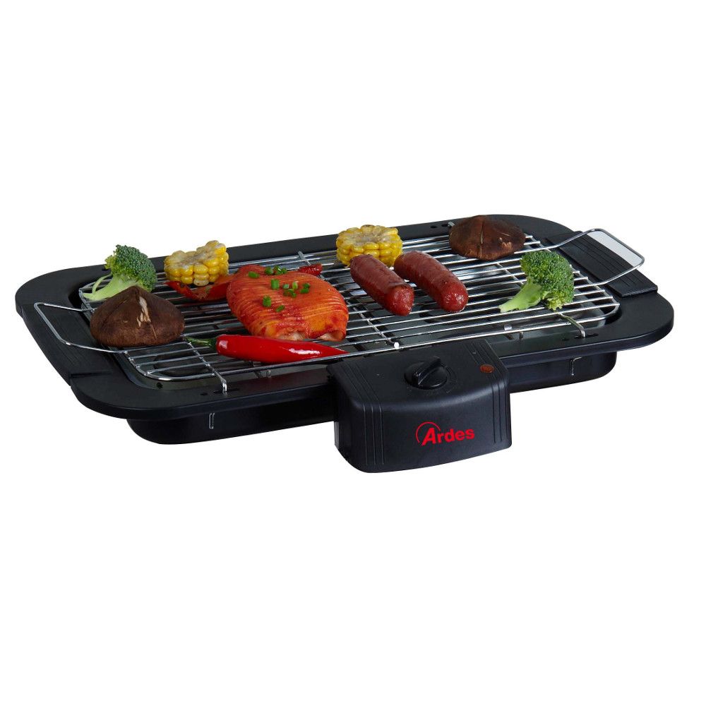 Ardes AR1B01 Outdoor-Grill, 2200 W, elektrisch, Tischgerät, Schwarz/Chrom
