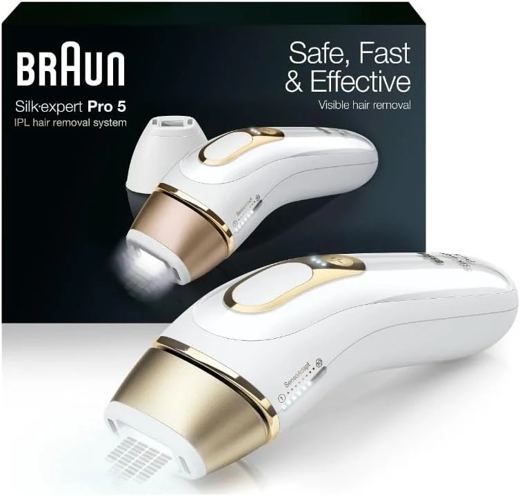 Braun IPL-Laser-Haarentfernungsgerät für die Heimanwendung für Frauen und Männer. Silk Expert Pro 5 PL5137 mit Venus Swirl Rasierer – Langanhaltende Reduzierung von Körper- und Gesichtshaaren – Kabelgebunden. PL5137