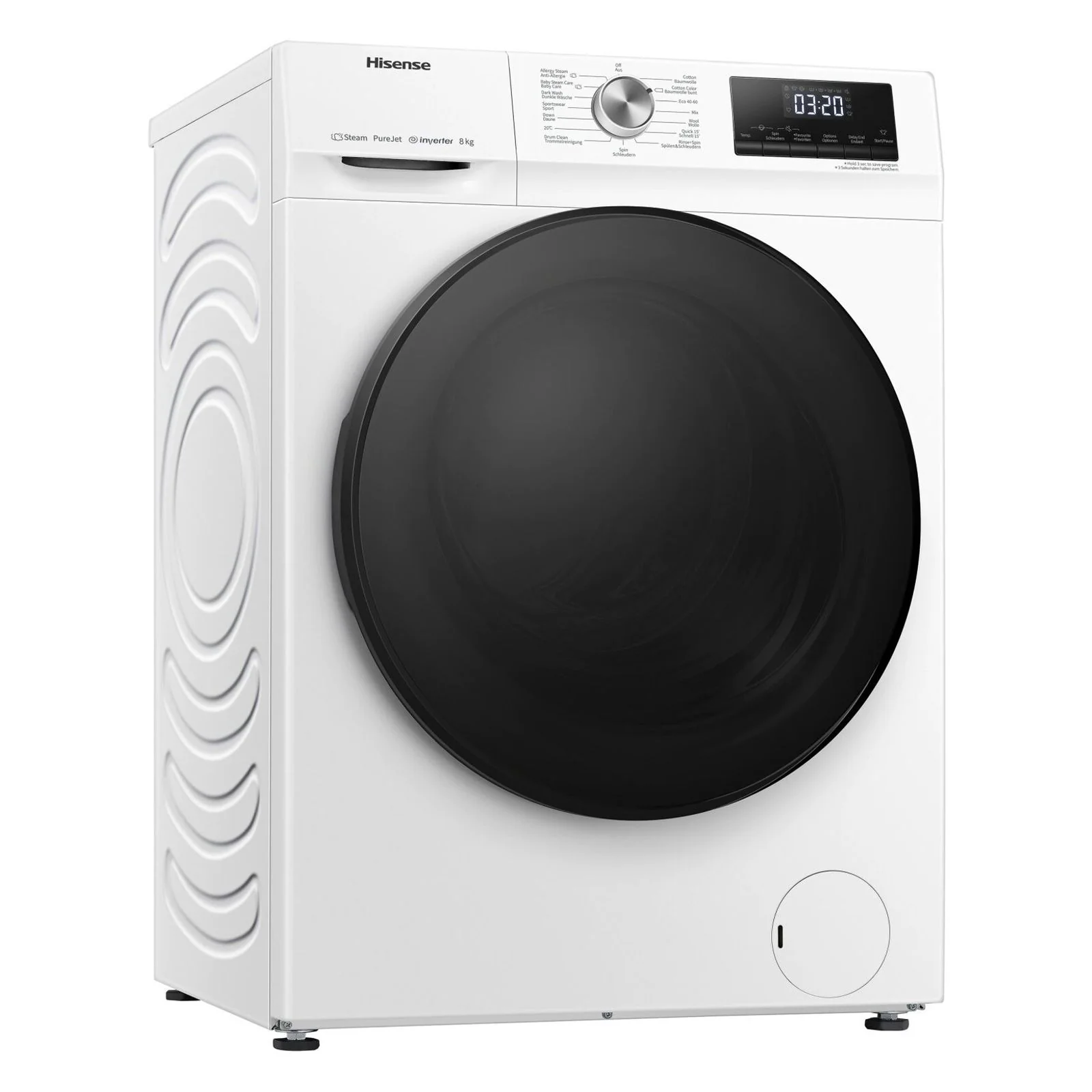 Hisense WFQA8014EVJM Frontlader-Waschmaschine, Baujahr 2025. 8 kg. 1400 U/min. Weiß.