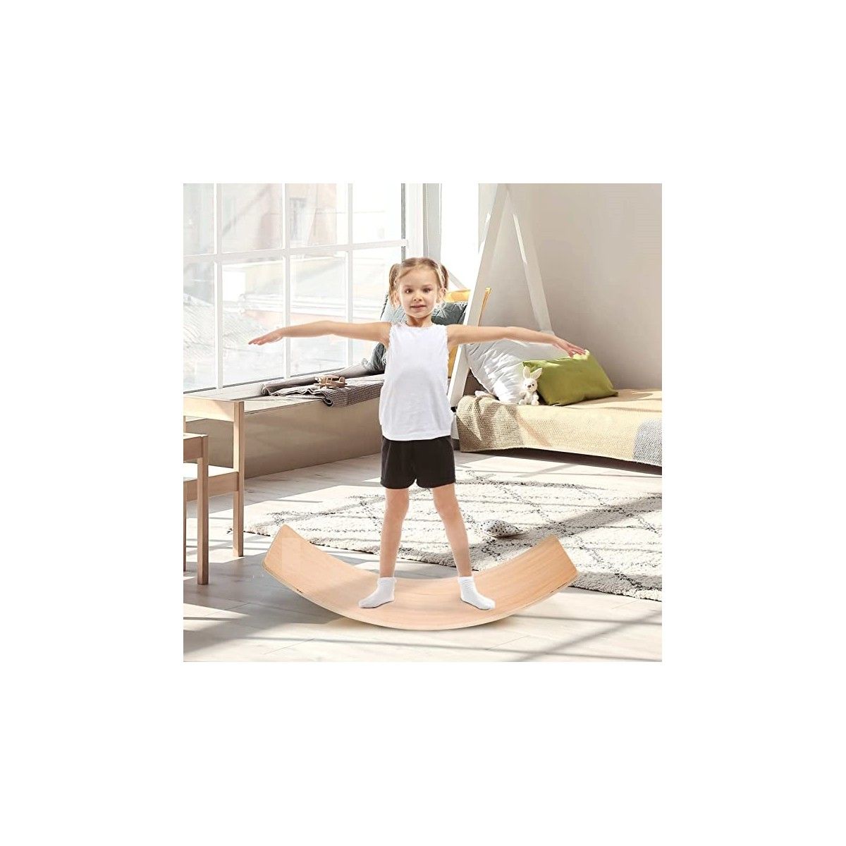 Montessori-Brett aus Holz (gebogen) – Kinderspiele und Spielzeug