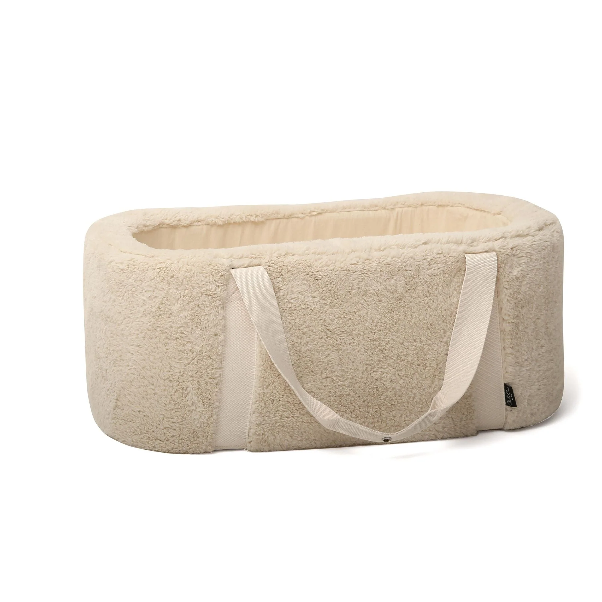 2025 Charlie Crane KUKO Babytrage – Tragbar mit Tragegriffen | Optionales Naturholzgestell als Babybett | Bezug aus 100 % Polyester-Plüsch | Hochwertiger Polyetherschaum | Für Neugeborene bis zum Sitzen oder Klettern | Kein Zugang