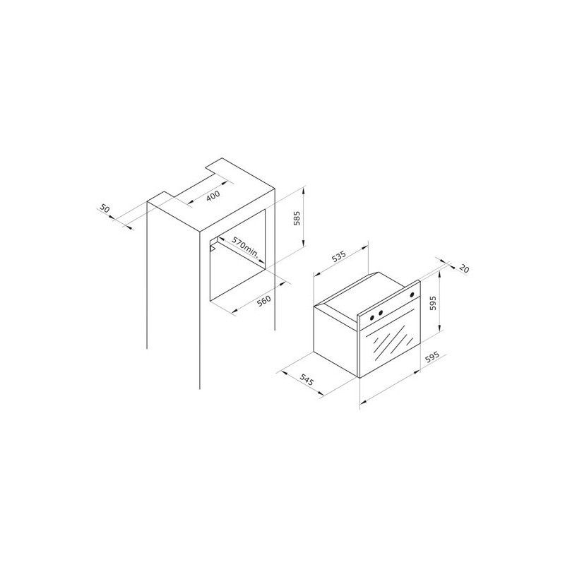 Vitrokitchen Gas Hg602bb Weißer Gasofen, Butangas