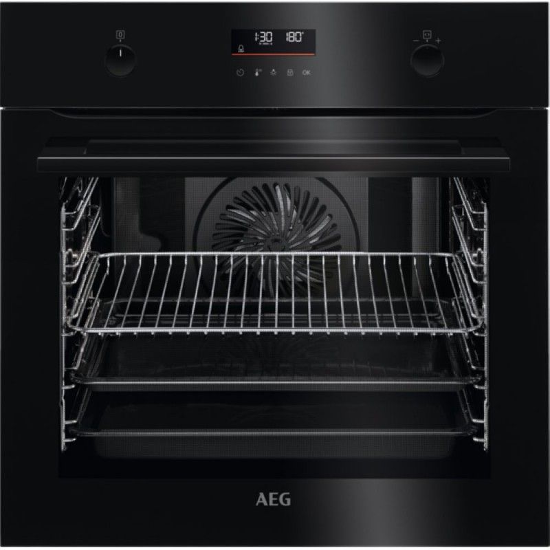 Aeg Bpk535060b Pyrolyse-Backofen aus schwarzem Glas