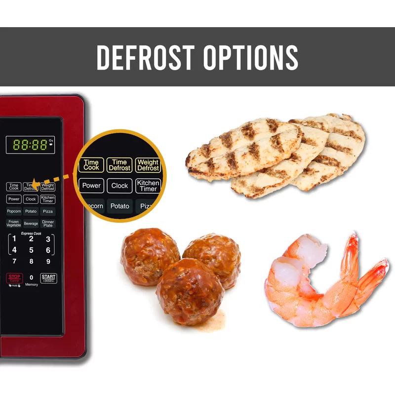 Farberware FMO11AHTBKN Mikrowelle (2025), 1,1 Kubikfuß / 1000 Watt, für die Arbeitsplatte – Metallic-Rot