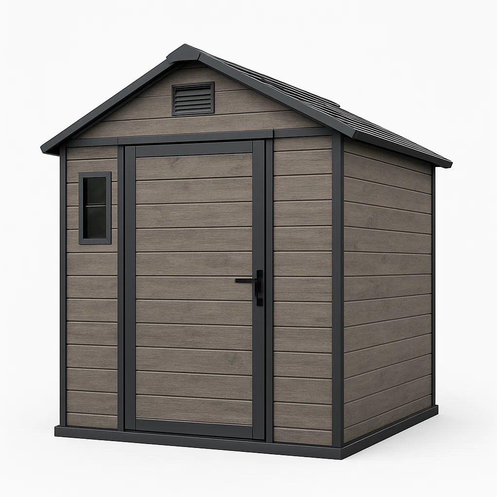 Abri de jardin en plastique marron foncé pour usage extérieur, 185 x 190 x 210 cm uvtrcpC172Yn