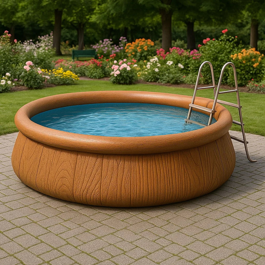 Abnehmbares Schwimmbecken 396 x 100 cm mit Filterpumpe, braune Farbe HwYWATXE57fT
