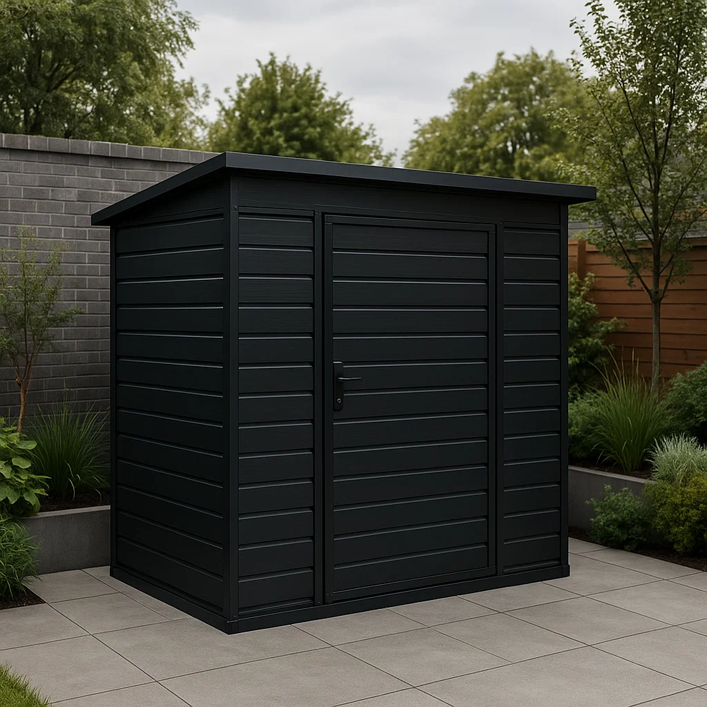 Abri de jardin en acier noir, 210 x 175 x 200 cm etPGcXd226ka