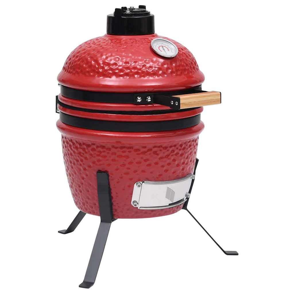 2-in-1-Keramik-Kamado-Grill, rot, 56 cm, Vidaxl