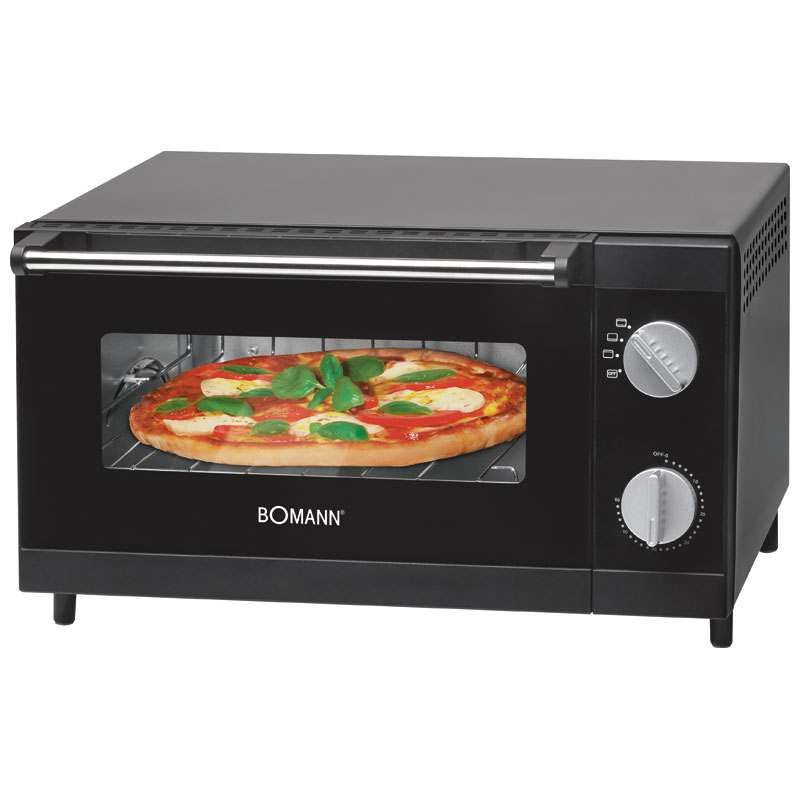 Bomann Mpo 2246 – Tischbackofen, speziell für Pizza, 12 l Garraum, 1000 W, Schwarz